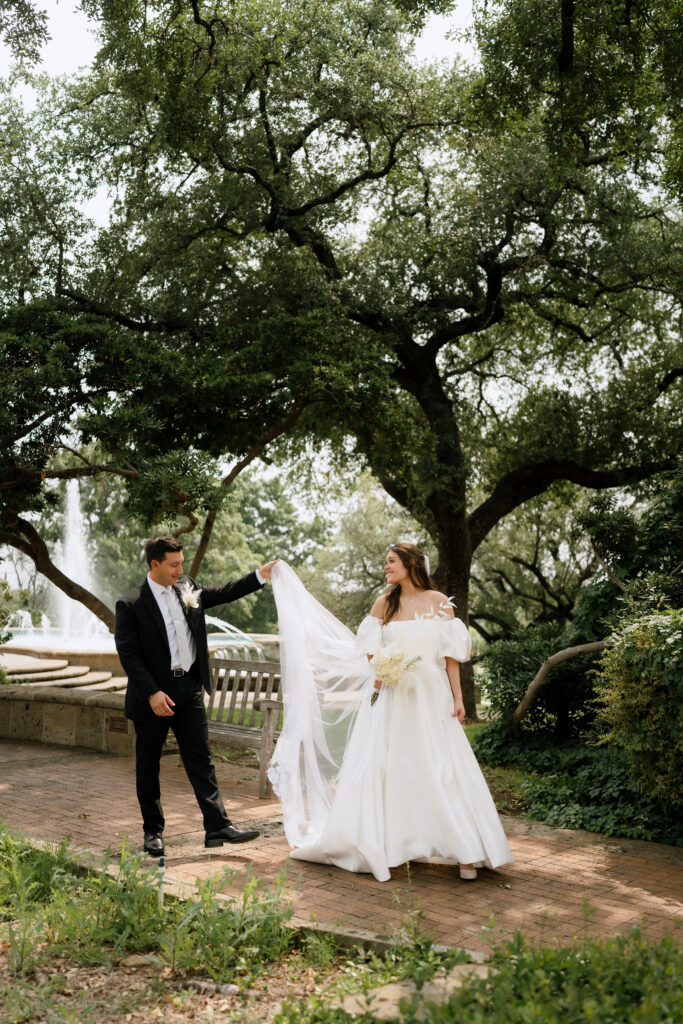 Museum Microwedding at the Mcnay Art Museum.  Bride & Groom Portraits