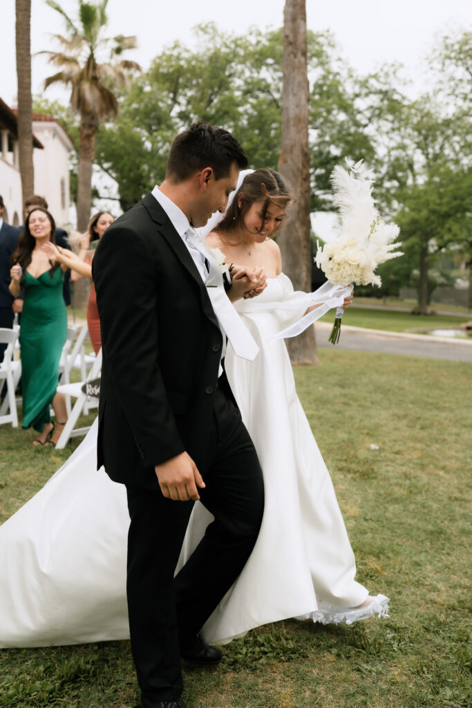 Museum Microwedding at the Mcnay Art Museum.  Wedding Exit.