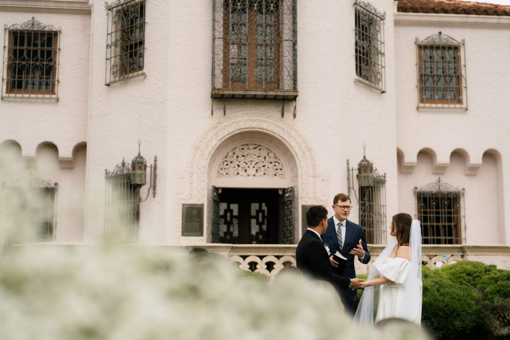 Museum Microwedding at the Mcnay Art Museum.  Wedding Ceremony.