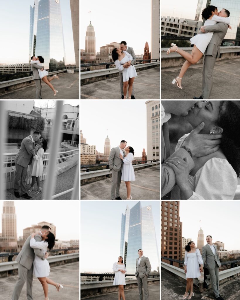 Engagement Pictures in San Antonio. City Tower Parking Garage