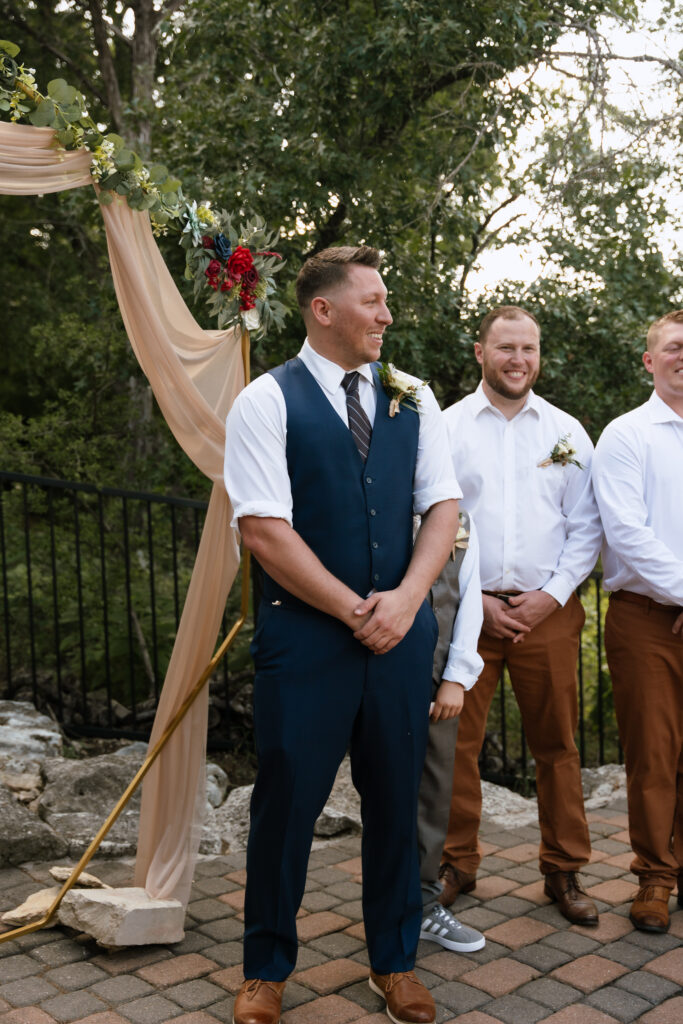 austin elopement first look with groom