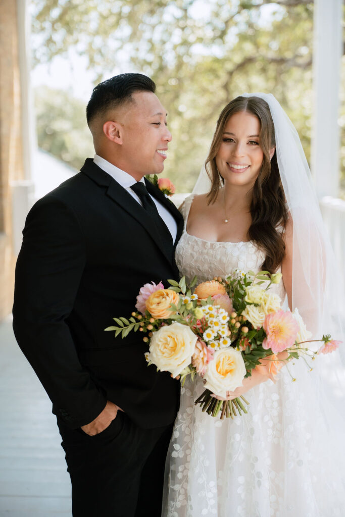Emotional first look between Samantha and Jake in their San Antonio hotel suite