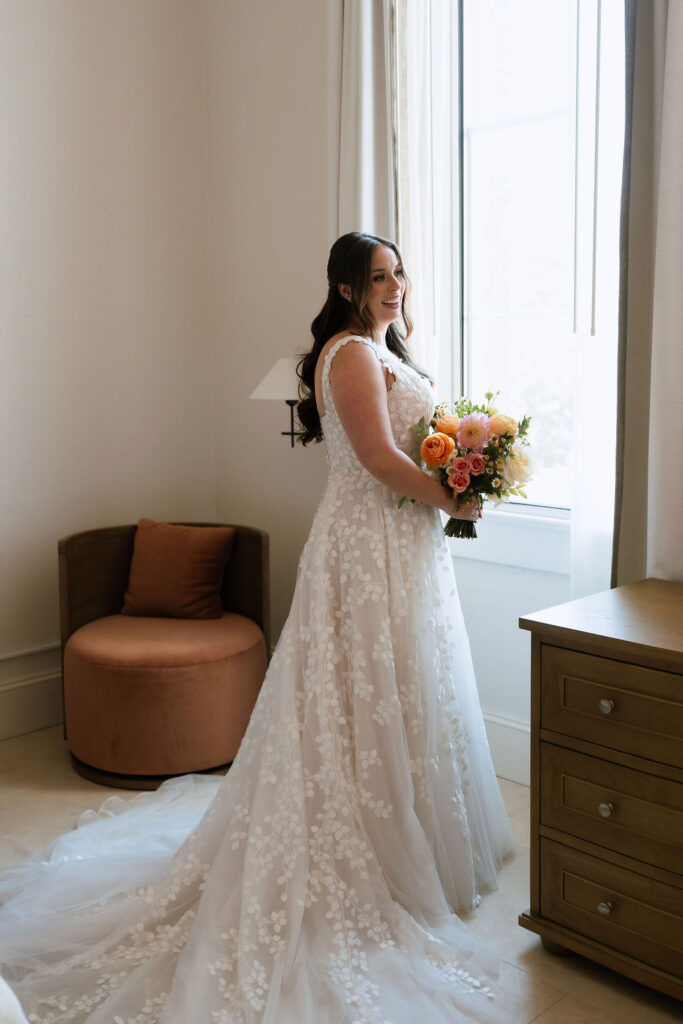 Spacious wedding guest suite at Kimpton Santo Hotel San Antonio with modern decor