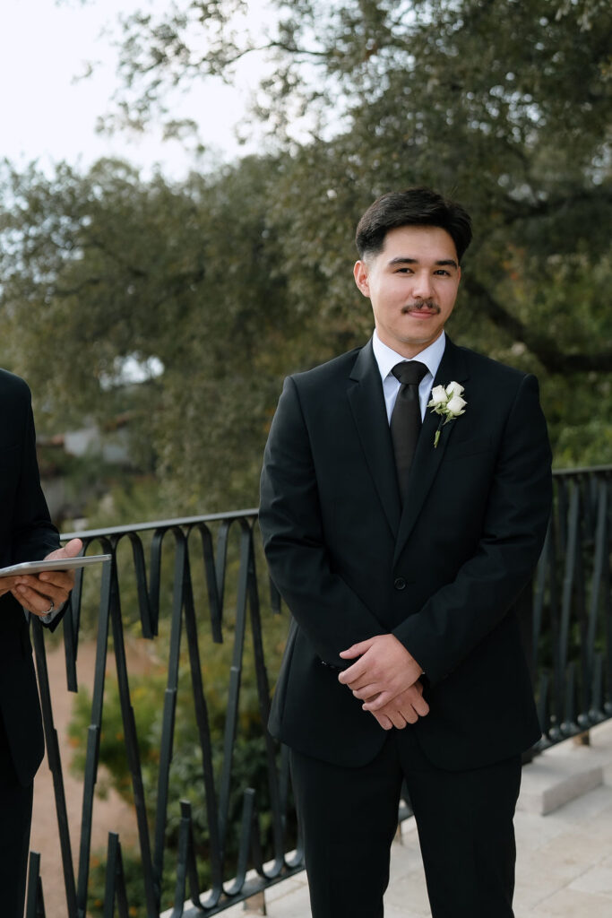 Emotional wedding ceremony moment at Villa Antonia with family guests from the Philippines and Guam