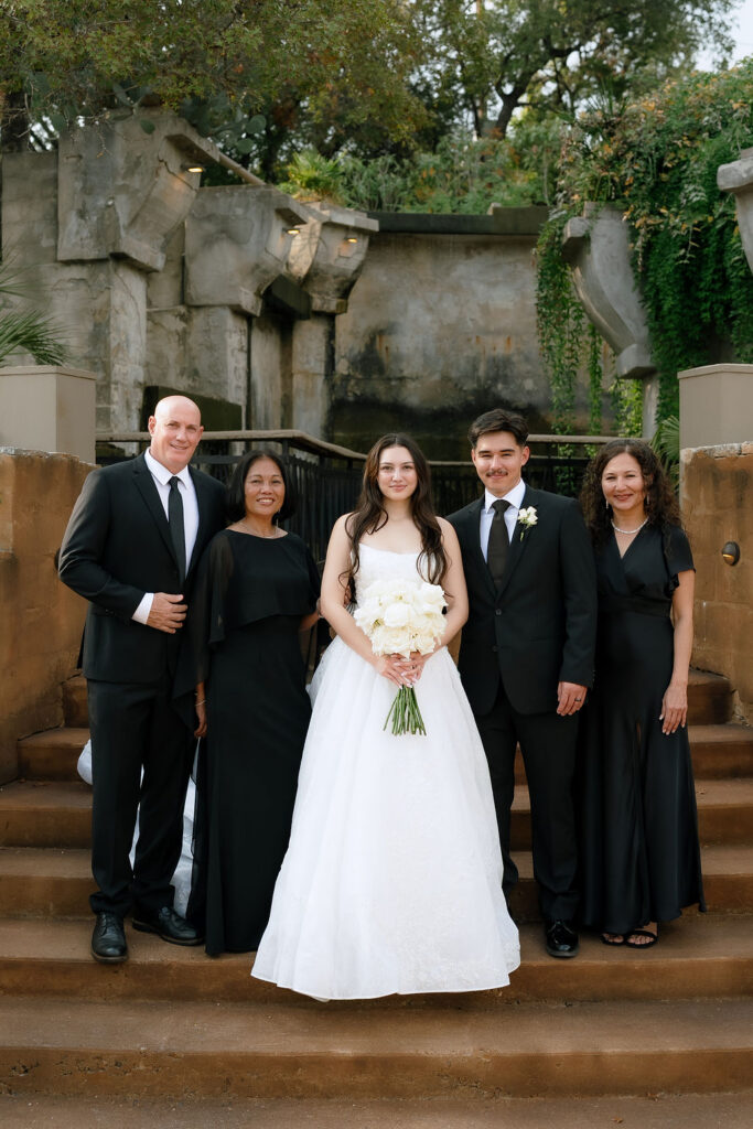 Wedding guests celebrating at Villa Antonia Austin Hill Country wedding venue