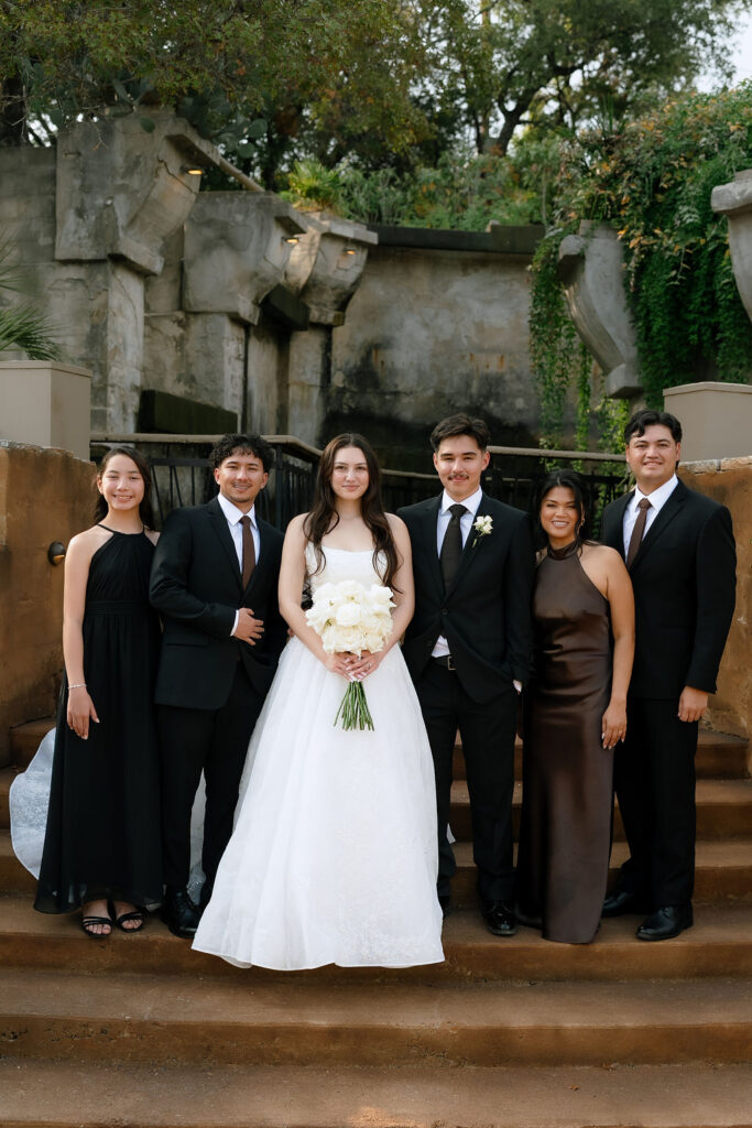 Wedding guests celebrating at Villa Antonia Austin Hill Country wedding venue