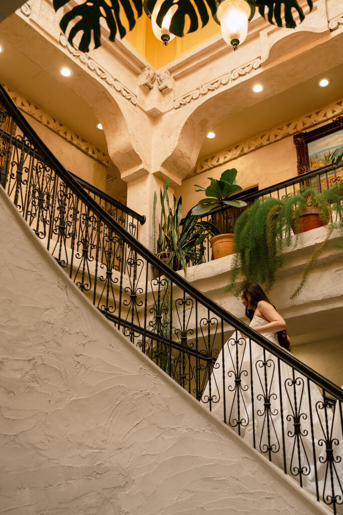 Villa Antonia wedding venue interior with Mediterranean stone arches and Hill Country views in Jonestown Texas