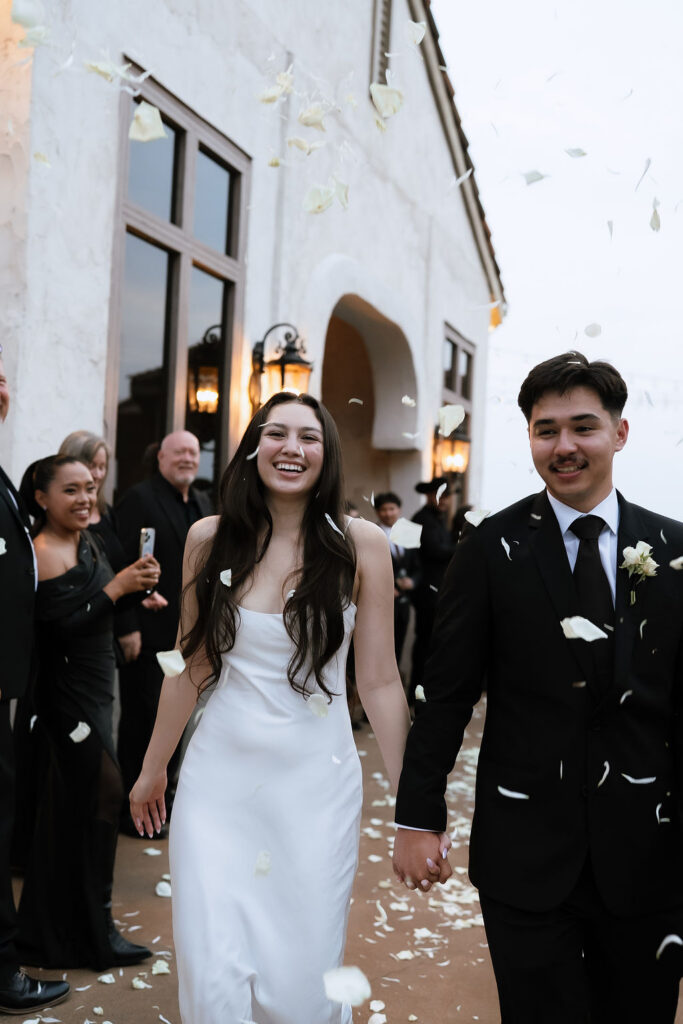 Wedding guests celebrating at Villa Antonia Austin Hill Country wedding venue