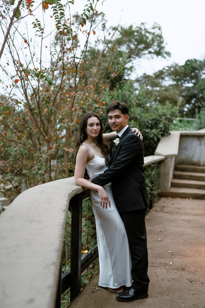 Couple portraits during blue hour at Villa Antonia Hill Country wedding venue