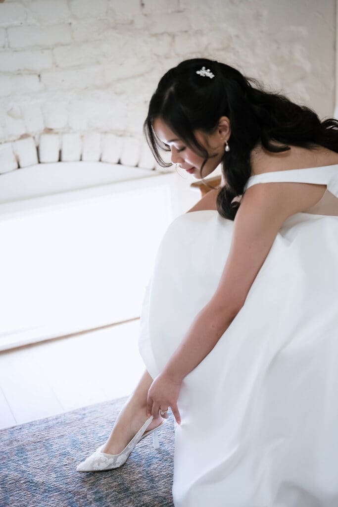 Stunning bride portrait at One Eleven East winter wedding in Hutto Texas, captured by San Antonio wedding photographer Andrea Jang