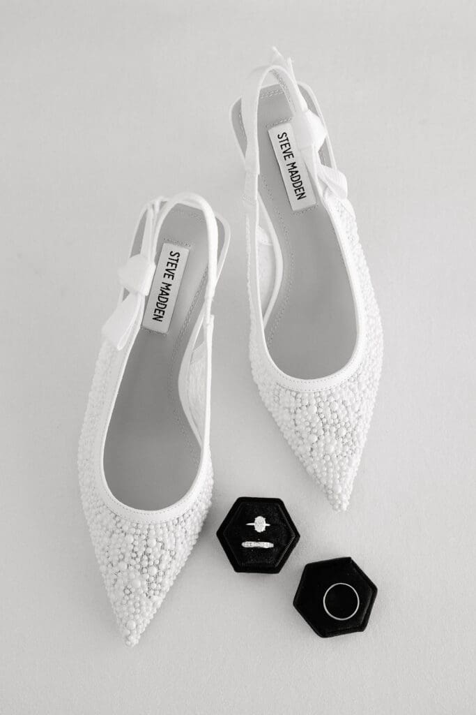 Wedding shoes and ring at Boerne Texas wedding