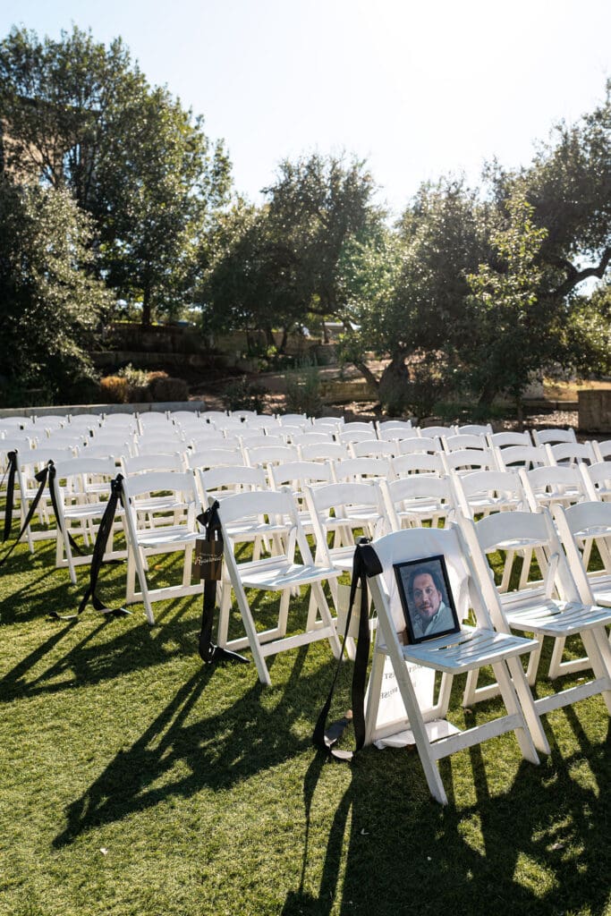 Outdoor wedding ceremony setup at Kendall Point Wedding Venue in Boerne Texas