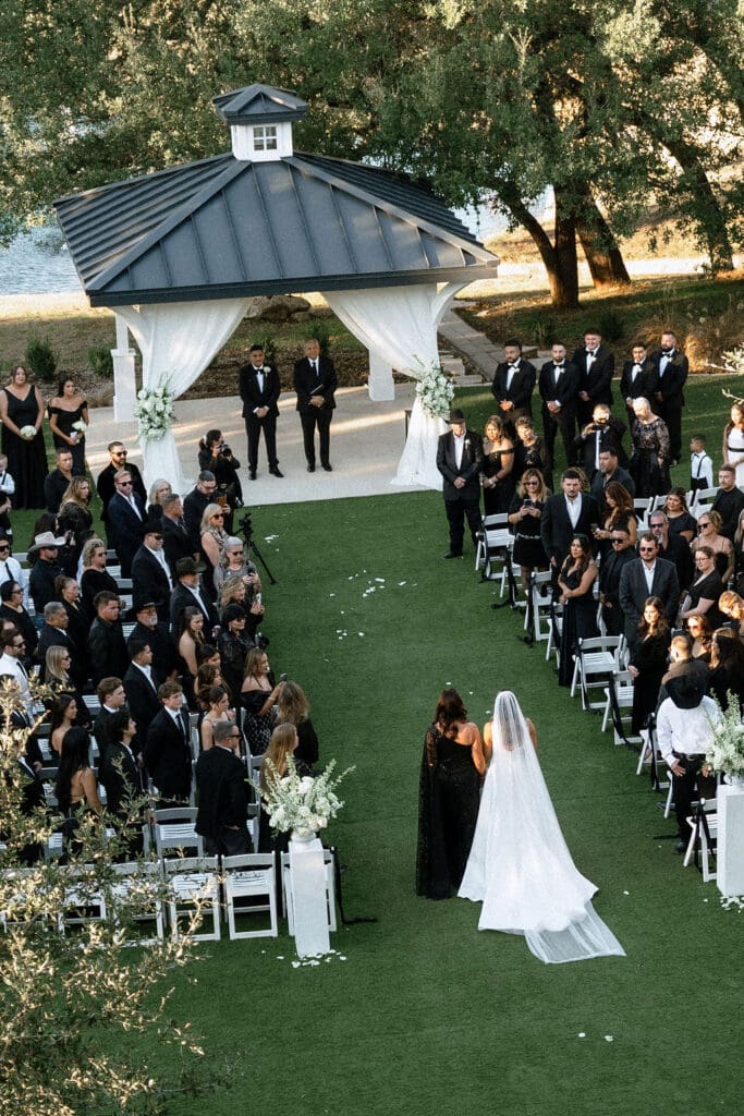 Outdoor wedding ceremony setup at Kendall Point Wedding Venue in Boerne Texas