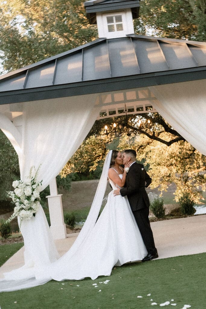 Outdoor wedding ceremony setup at Kendall Point Wedding Venue in Boerne Texas