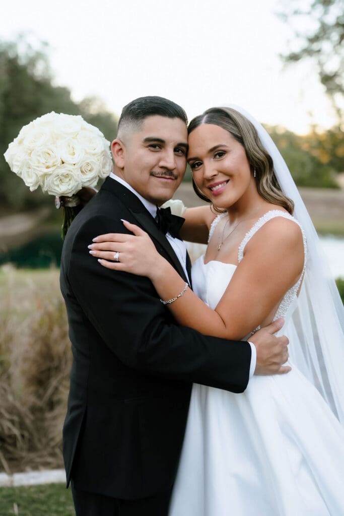 Bride and groom portrait at Kendall Point wedding venue Boerne Texas
