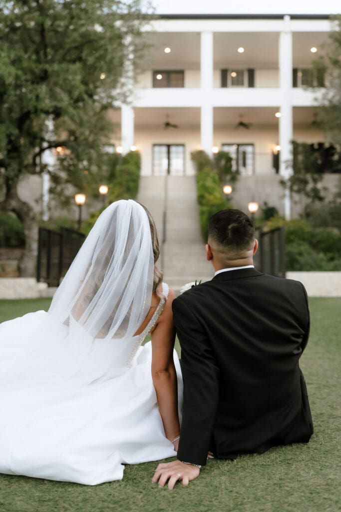 Bride and groom portrait at Kendall Point wedding venue Boerne Texas