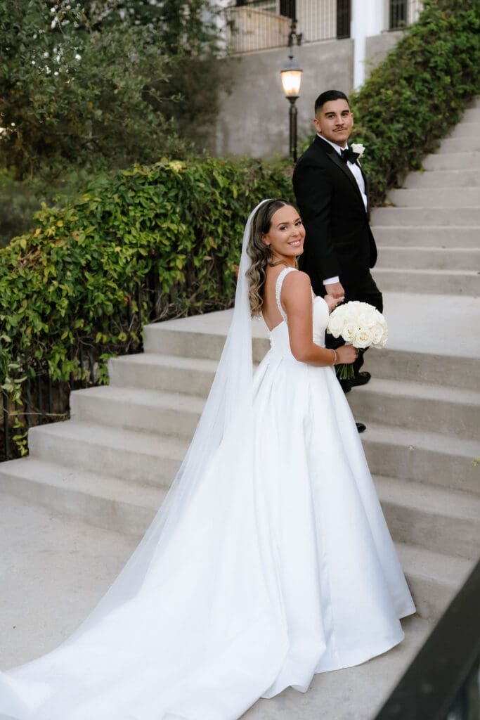 Bride and groom portrait at Kendall Point wedding venue Boerne Texas