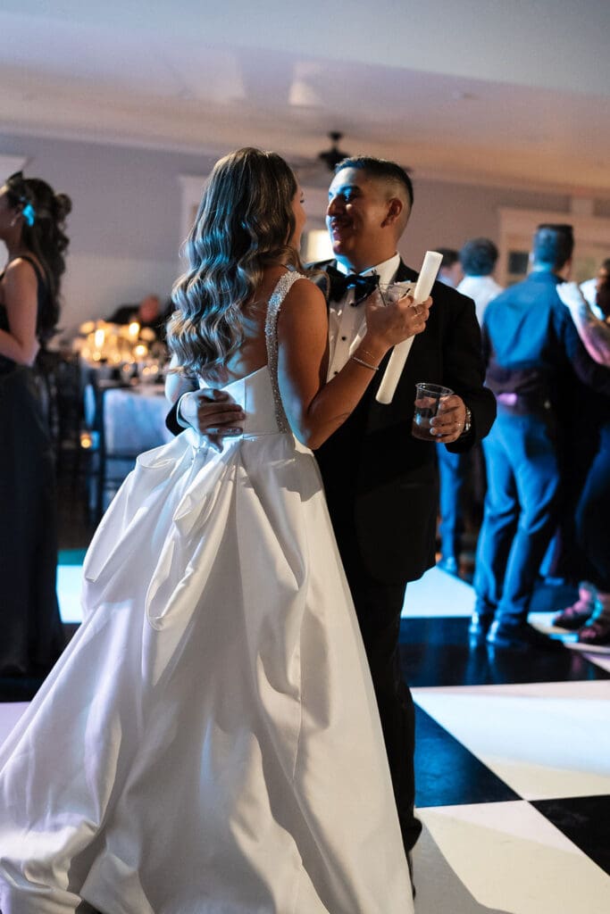 Bride and Groom celebrating at Kendall Point venue Boerne Texas