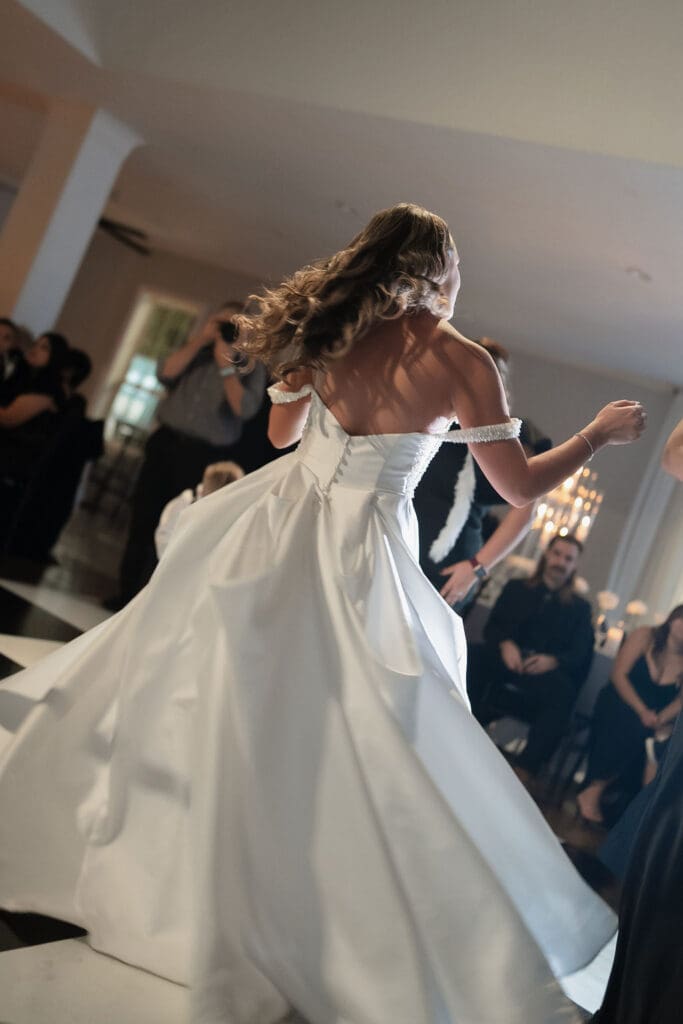 Bride celebrating at Kendall Point venue Boerne Texas