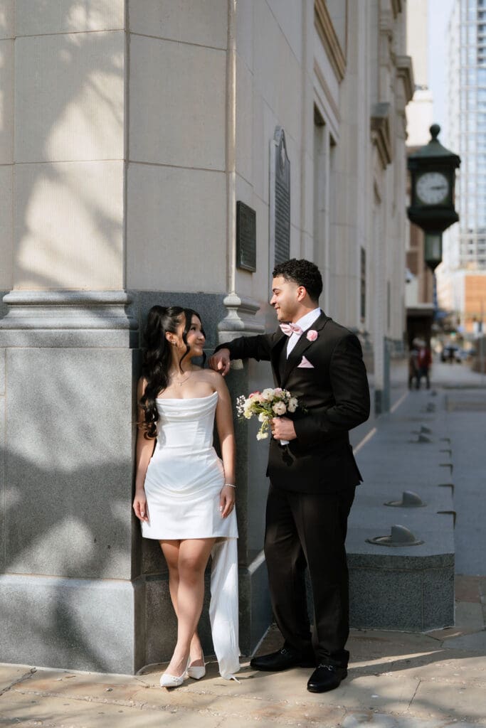 San Antonio wedding photographer Andrea Jang photographing couple at courthouse wedding in Texas