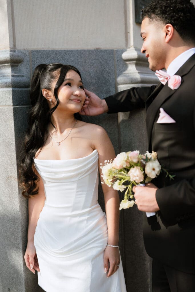 San Antonio wedding photographer Andrea Jang photographing couple at courthouse wedding in Texas