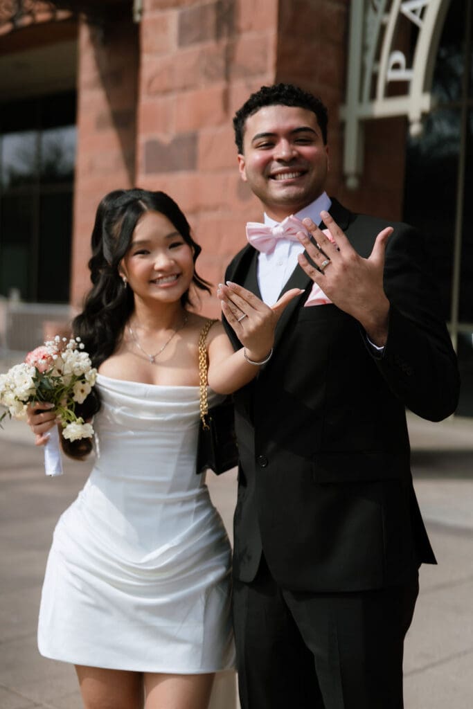 San Antonio wedding photographer Andrea Jang photographing couple at courthouse wedding in Texas