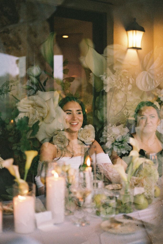 Immediate family celebrating at intimate wedding reception in Austin Texas