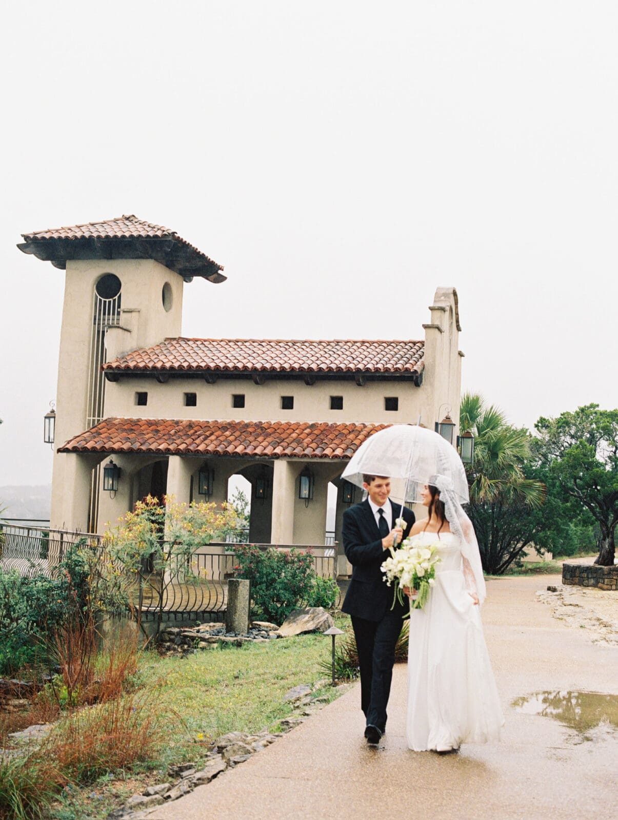 Bride and groom sharing an intimate moment at Chapel Dulcinea wedding in Austin Texas