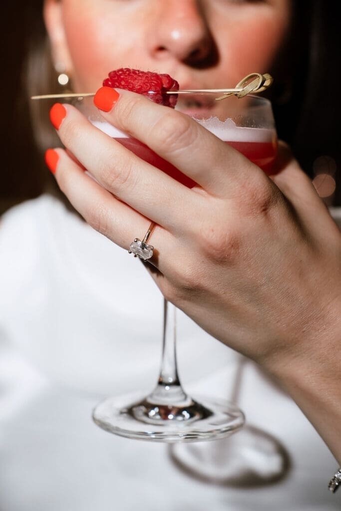 Engagement ring in the candlelit lounge at the St. Anthony Hotel in San Antonio
