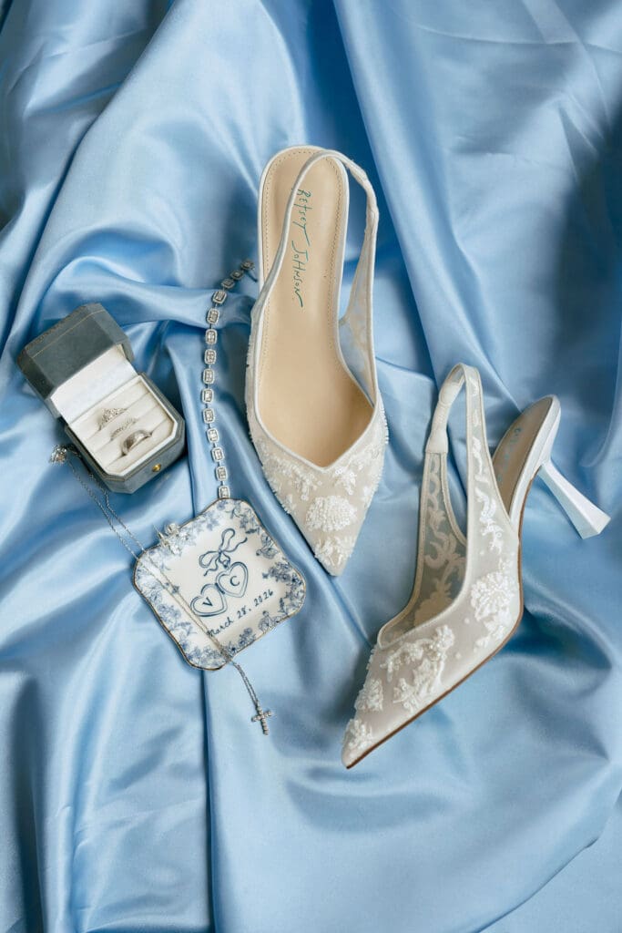 Bridal details flatlay at The Preserve at Canyon Lake Texas Hill Country