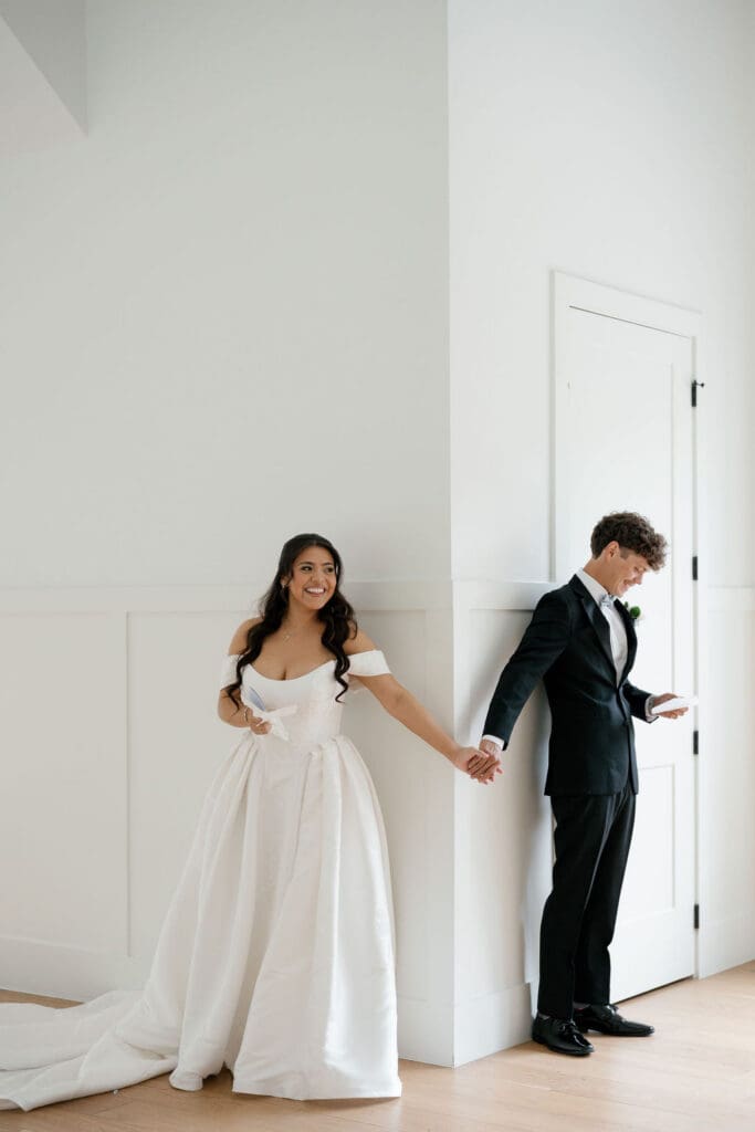 Bride and groom private vow exchange at The Preserve at Canyon Lake Texas Hill Country