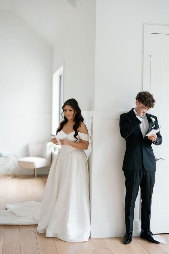 Bride and groom private vow exchange at The Preserve at Canyon Lake Texas Hill Country