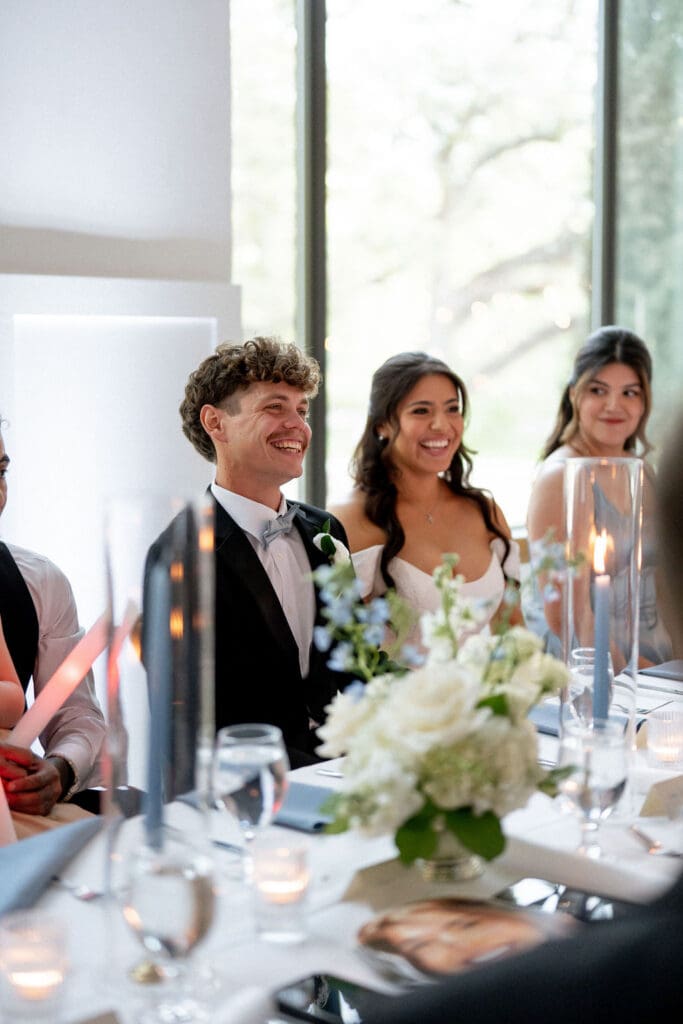 Wedding toasts inside The Ballroom at The Preserve at Canyon Lake spring wedding