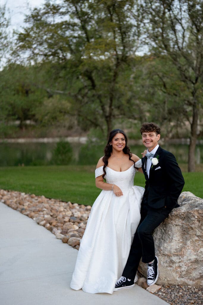 Bride and groom portraits at The Preserve at Canyon Lake Texas Hill Country wedding