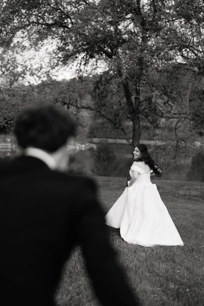 Bride and groom portraits at The Preserve at Canyon Lake Texas Hill Country wedding