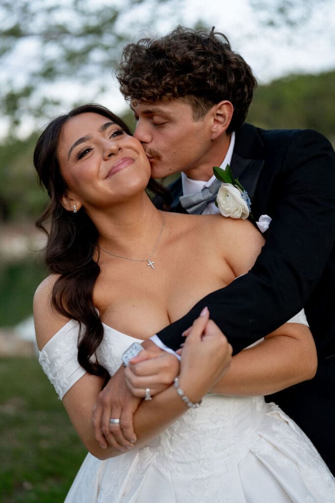 Bride and groom portraits at The Preserve at Canyon Lake Texas Hill Country wedding