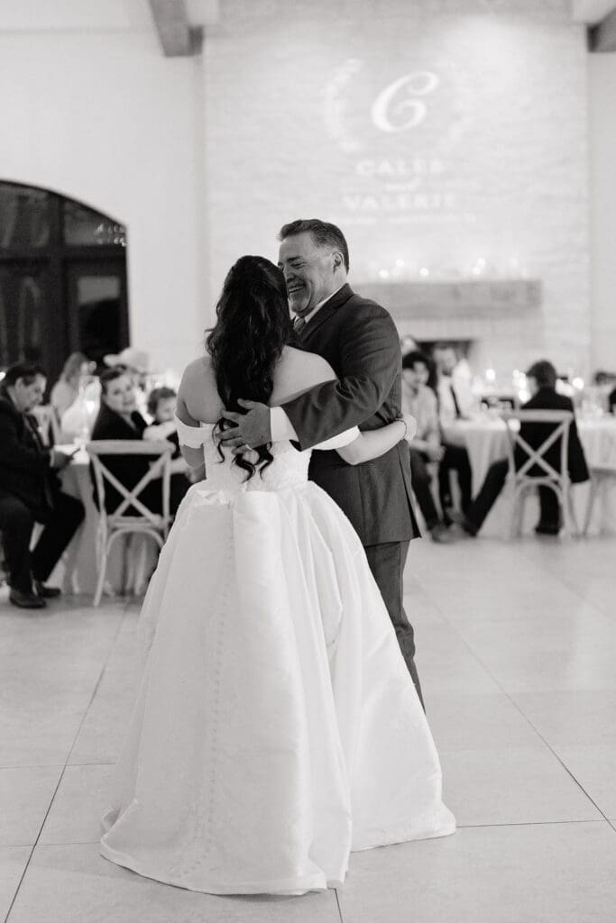 Guests dancing at wedding reception in The Ballroom at The Preserve at Canyon Lake Texas Hill Country