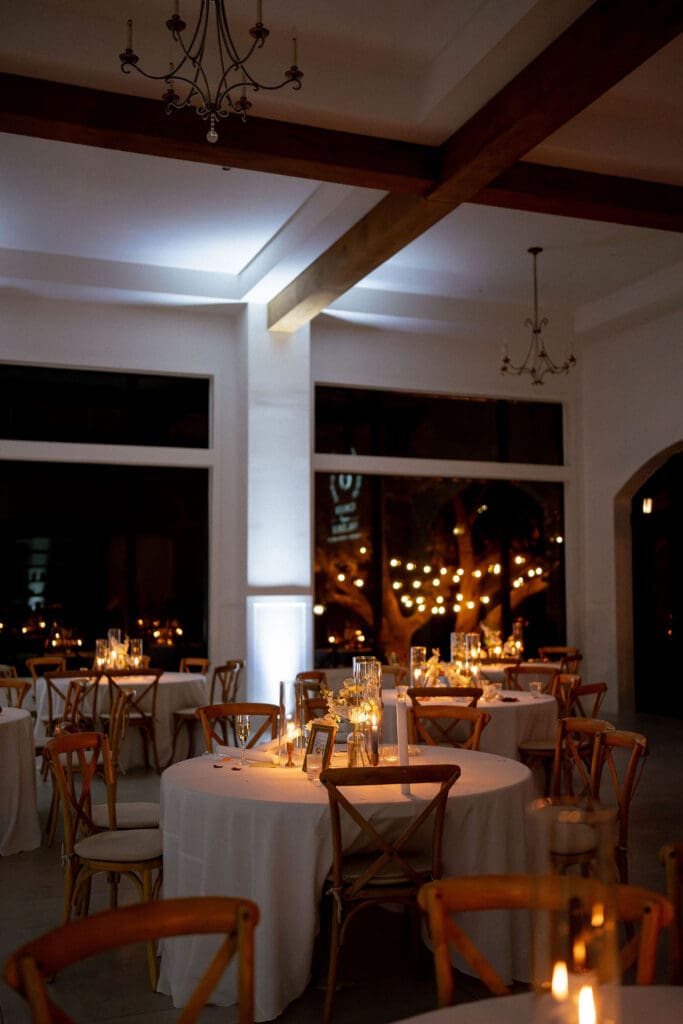 Wedding reception inside The Ballroom at The Preserve at Canyon Lake Texas Hill Country