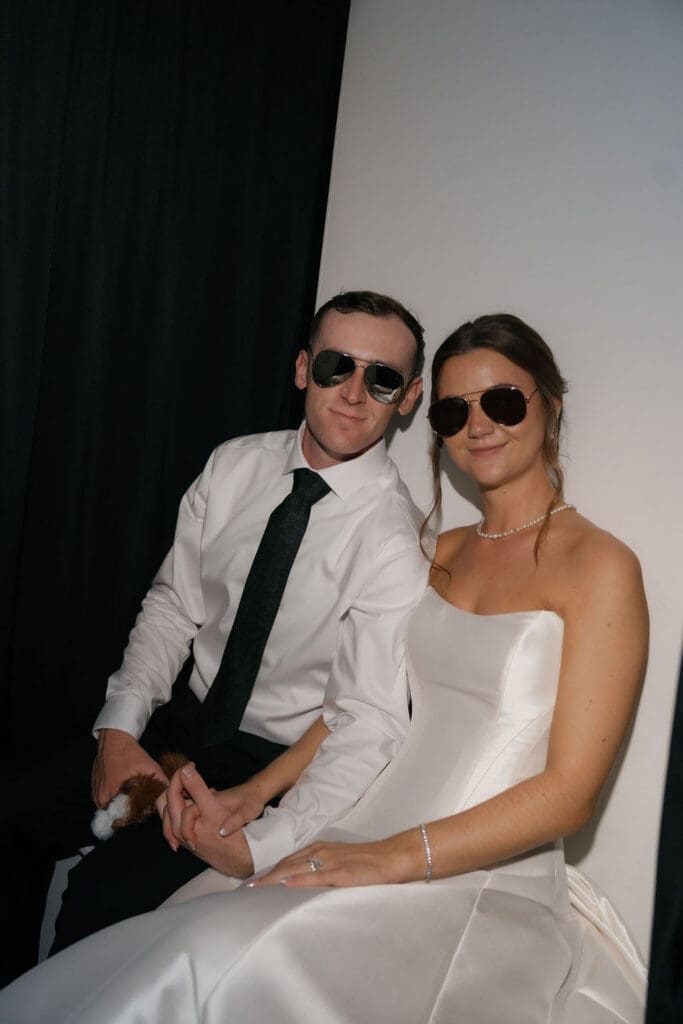 Bride and groom sharing a quiet moment away from their Canyonwood Ridge wedding reception