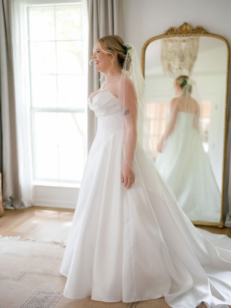 Bridal portrait of Dana in soft light at her Addison Grove wedding