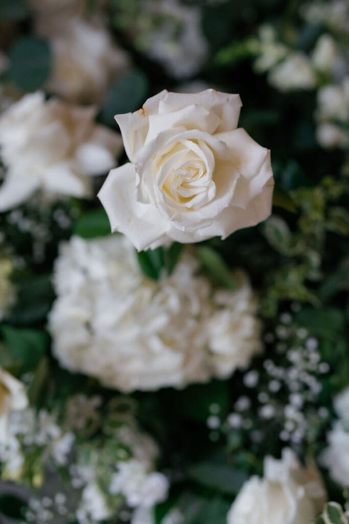 Wedding details and florals at a Texas Hill Country reception