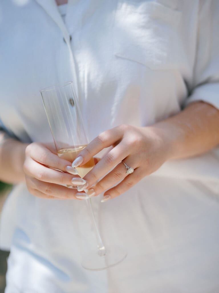 Bride enjoying a relaxed, comfortable morning before her Texas wedding