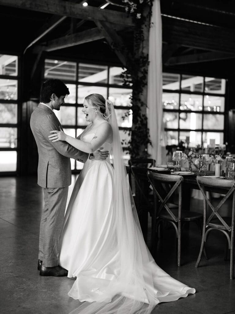 Dana and Jack sharing a quiet moment during couple portraits at Addison Grove
