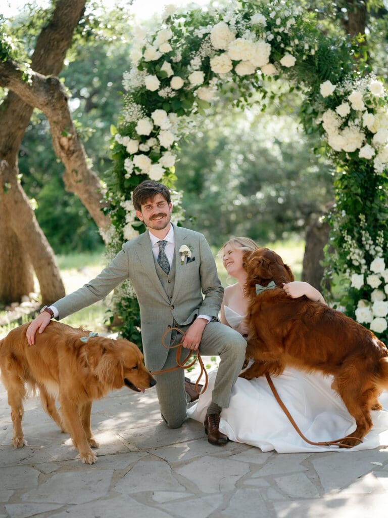 Dana and Jack sharing a laugh during their wedding portrait session
