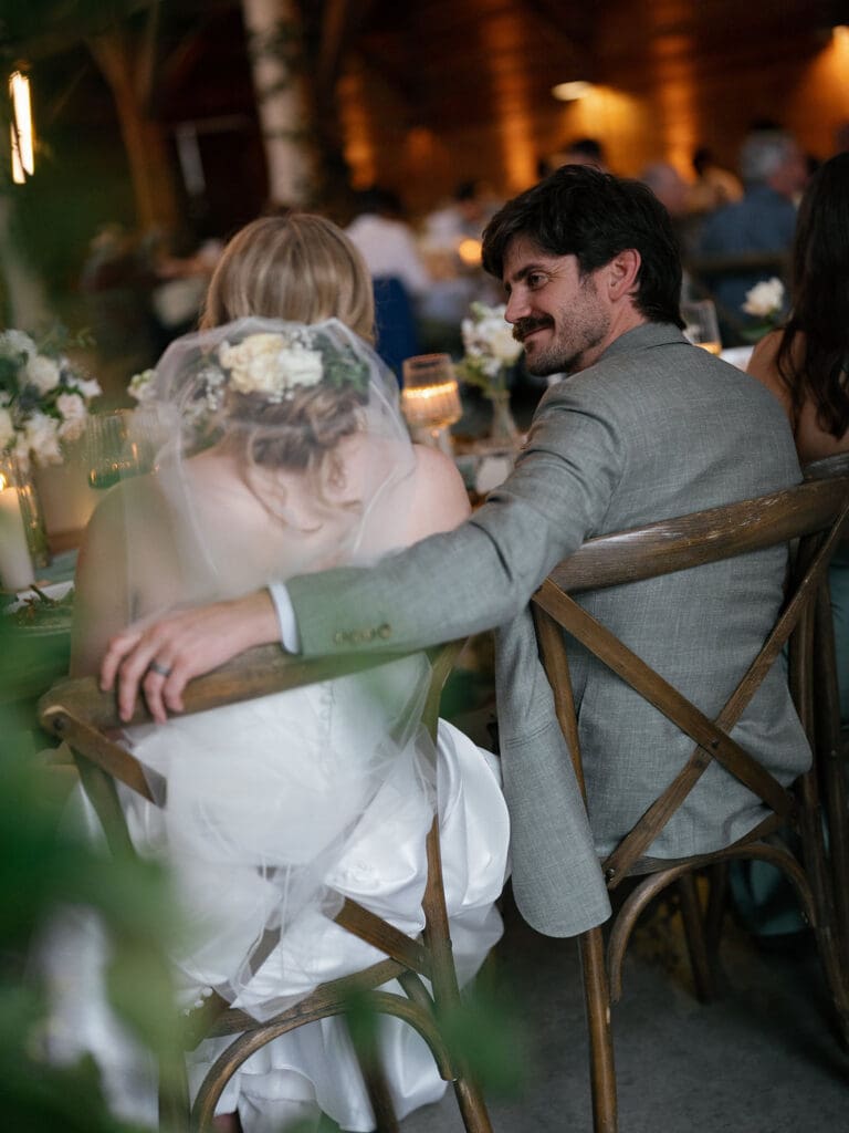 Joyful newlyweds Dana and Jack at their Addison Grove wedding venue in Austin