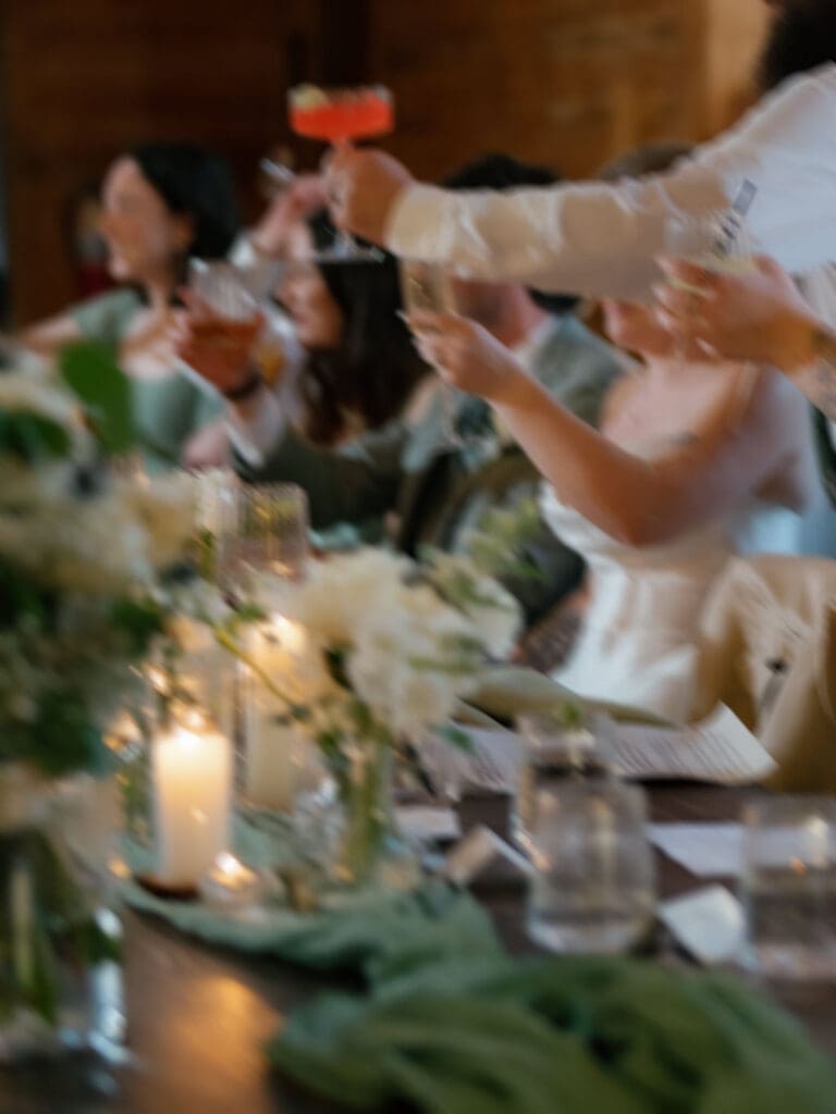 Wedding toasts and laughter during the Addison Grove reception