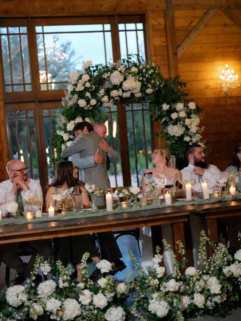 Wedding toasts and laughter during the Addison Grove reception
