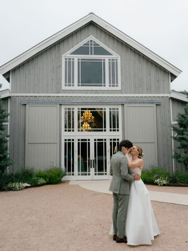 Joyful newlyweds Dana and Jack at their Addison Grove wedding venue in Austin