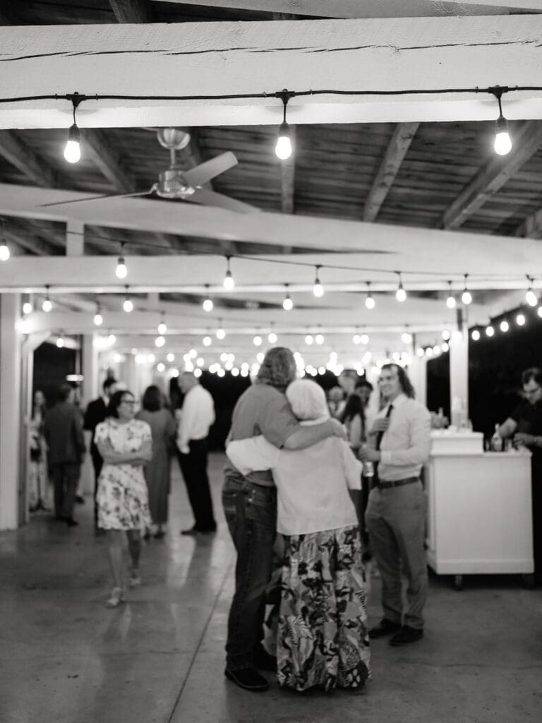 Guests dancing and celebrating at a Texas Hill Country wedding reception