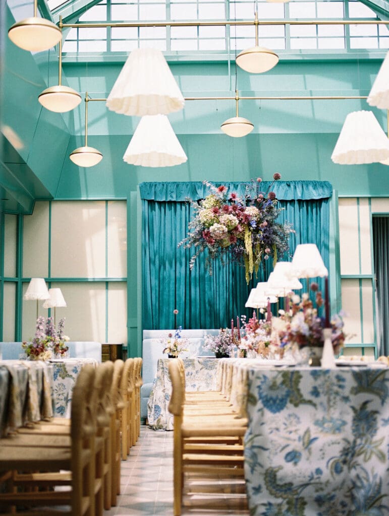 Jupiter Supper Club Editorial seated dinner in the teal Atrium